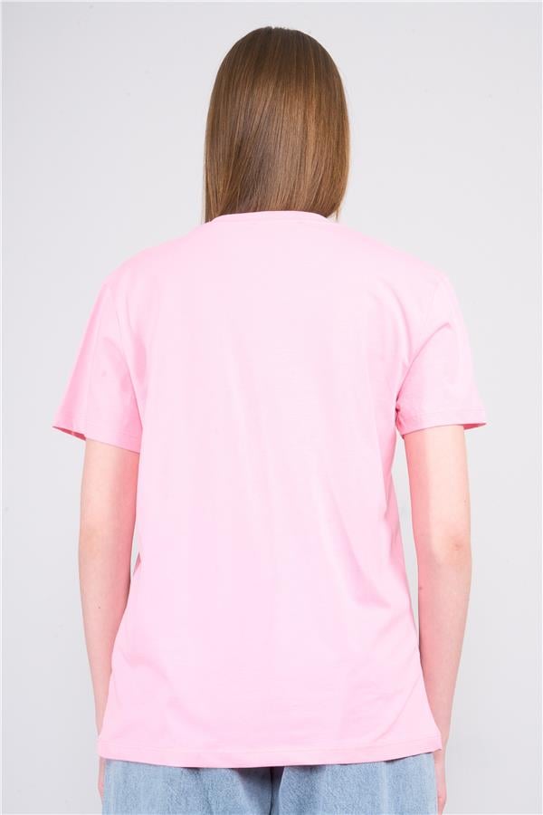 Çetinkaya Fithit 3265 Bayan V Yaka Basic T-shirt Açık Pembe