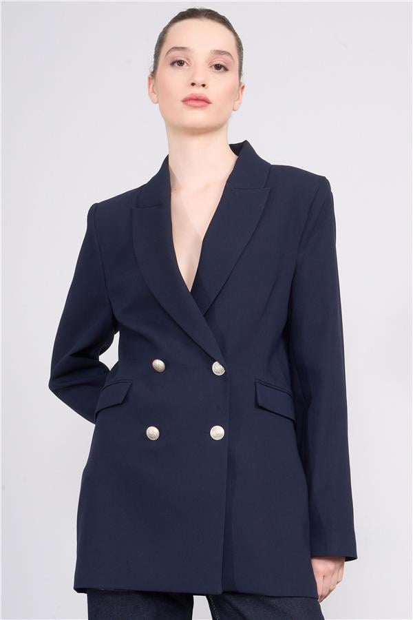 Çetinkaya Fithit 5130 Kadın Blazer Ceket Lacivert