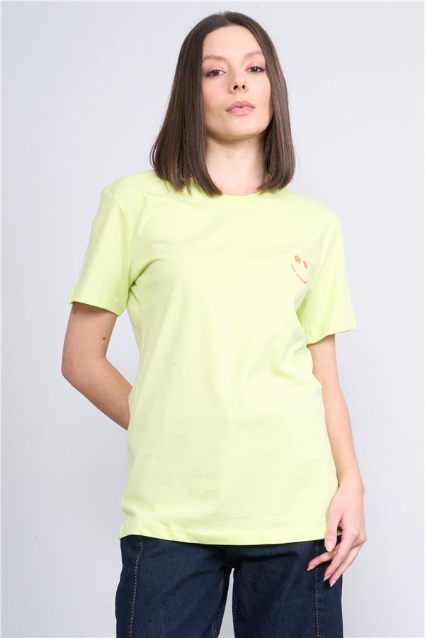 Çetinkaya Fithit 8325 Bayan Bisiklet Yaka 30/1 Penye Süprem Regular T-shirt Açık Yeşil