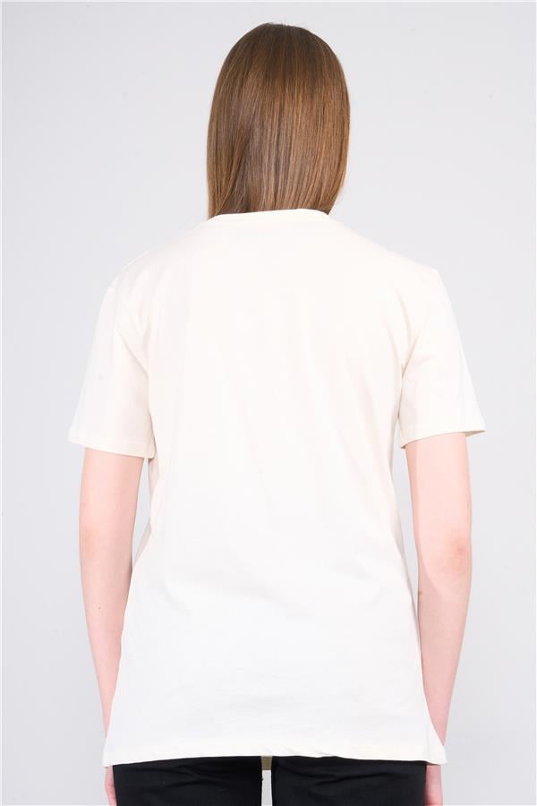 Çetinkaya Fithit 8338 Bayan Bisiklet Yaka 30/1 Penye Regular T-shirt Koyu Krem