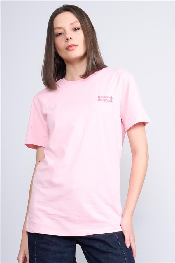 Çetinkaya Fithit 8344 Bayan Bisiklet Yaka 30/1 Penye Regular T-shirt Açık Pembe