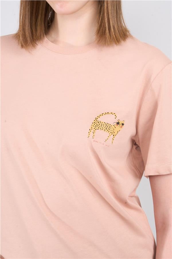Çetinkaya Fithit 8414 Bayan Bisiklet Yaka 30/1 Penye Süprem Regular T-shirt Camel