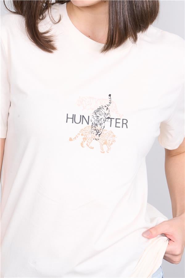 Çetinkaya Fithit 8415 Bayan Bisiklet Yaka 30/1 Penye Regular T-shirt Koyu Krem