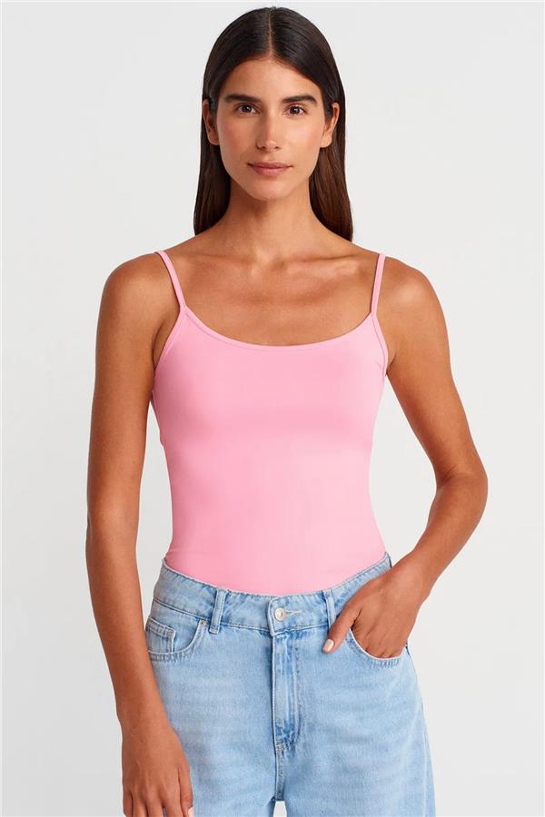 Çetinkaya Fithit 8448 Bayan 30/1 Compact Penye Süprem Askılı Atlet Pembe