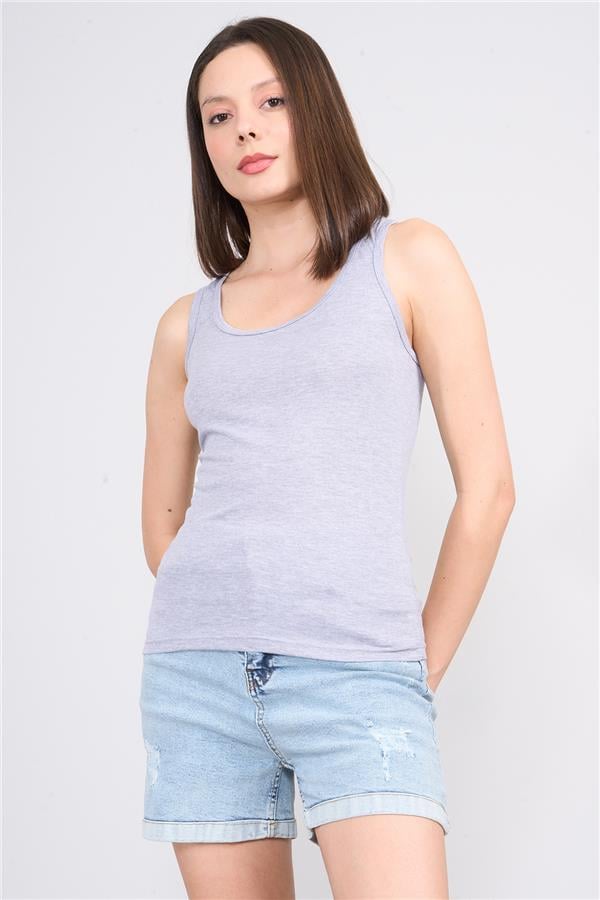 Çetinkaya Fithit 8450 Bayan 30/1 Compact Penye Süprem Sıfır Kol Atlet Grimelanj