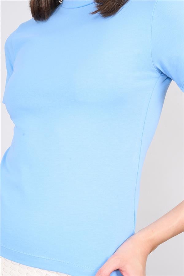 Çetinkaya Fithit 8501 Bayan Bisiklet Yaka 30/1 Likralı Süprem T-shirt Açık Mavi