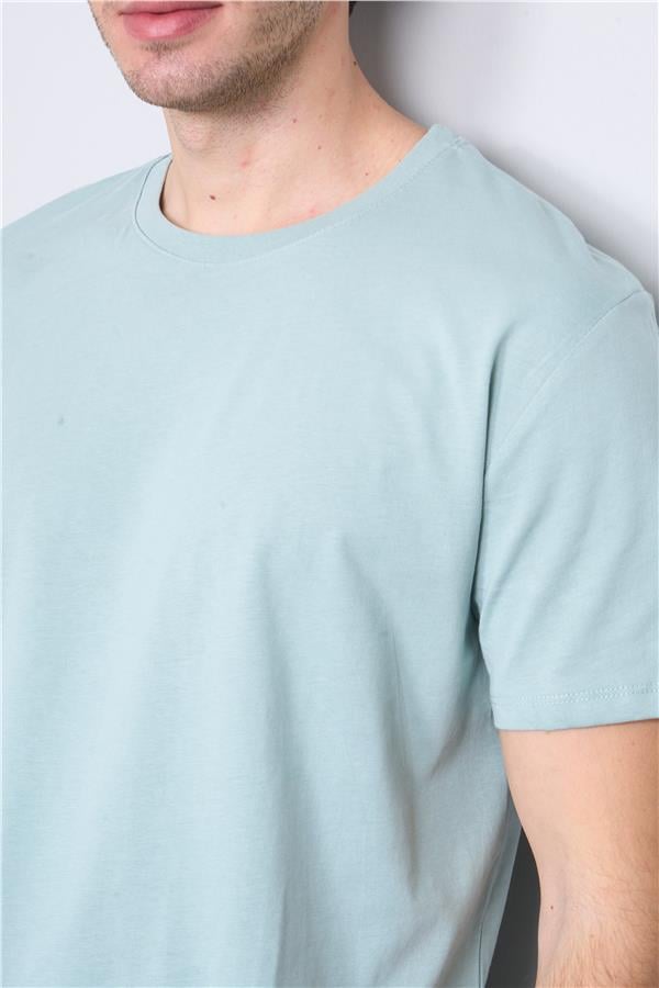 Çetinkaya Mentality 2772  Bisiklet Yaka Basic T-Shirt Eski Yeşil