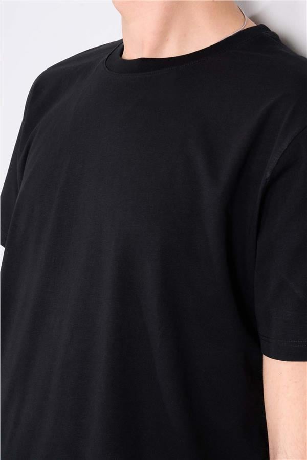Çetinkaya Mentality 2772 Bisiklet Yaka Basic T-Shirt Siyah