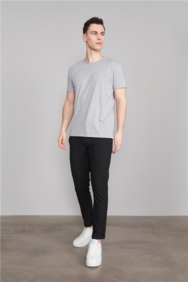 Çetinkaya Mentality 2772B Bisiklet Yaka Kar Melanj T-Shirt