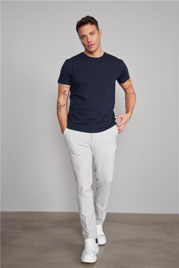 Çetinkaya Mentality 2772B Bisiklet Yaka Basic Lacivert T-Shirt