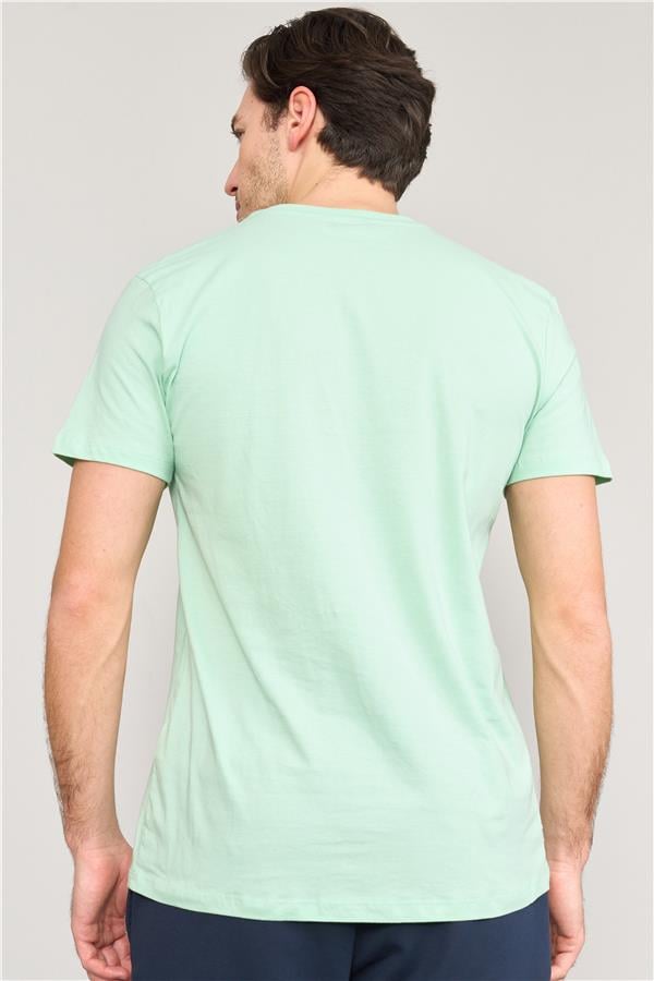 Çetinkaya Mentality 2772B Bisiklet Yaka Basic T-Shirt Mint