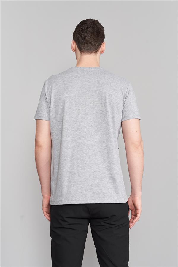Çetinkaya Mentality 2772B Bisiklet Yaka Kar Melanj T-Shirt
