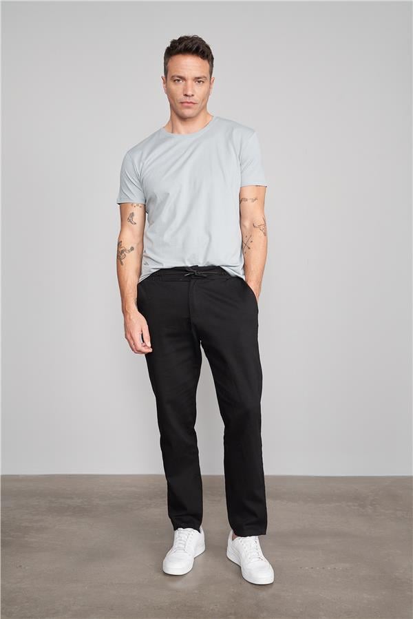 Çetinkaya Mentality 2772B Bisiklet Yaka Basic T-Shirt Açık Gri