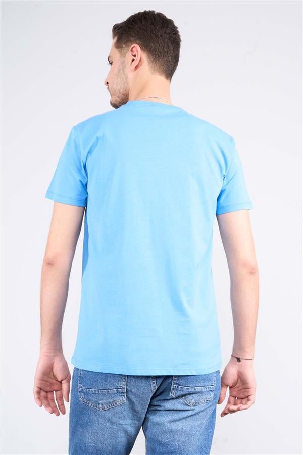 Çetinkaya Mentality 2772V -I V Yaka Basic T-Shirt Koyu Mavi