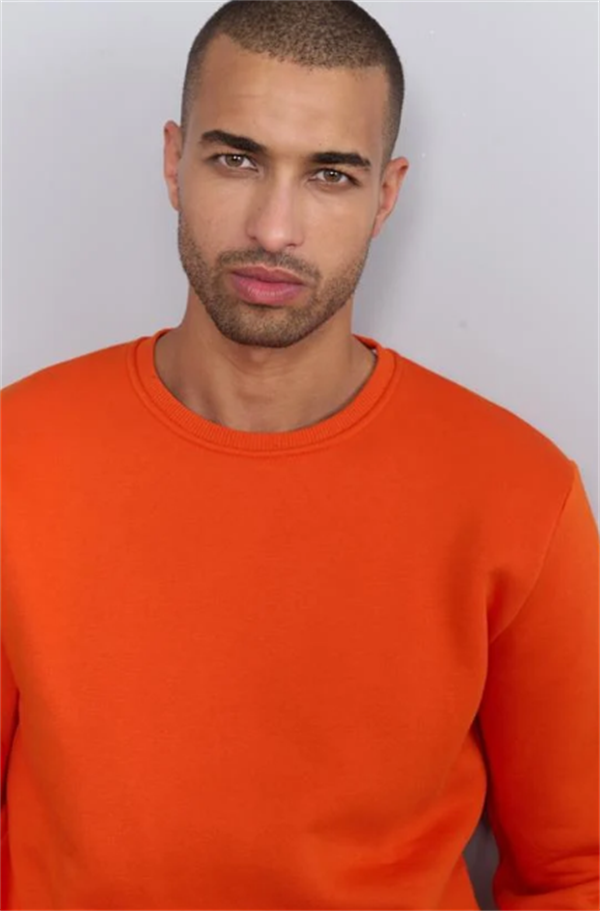 Çetinkaya Mentality 3036 3 İp Bisiklet Yaka Oranj Sweatshirt