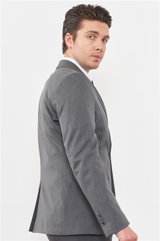 Çetinkaya Mentality 3118 Gri Yunter Loco Slim Fit Takım Elbise
