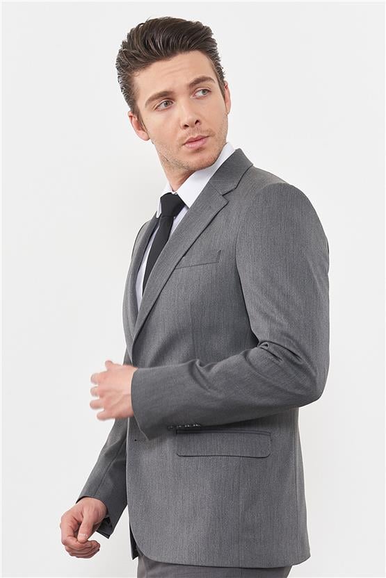 Çetinkaya Mentality 3118 Gri Yunter Loco Slim Fit Takım Elbise