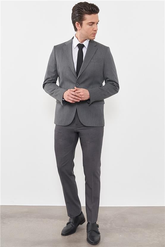 Çetinkaya Mentality 3118 Gri Yunter Loco Slim Fit Takım Elbise
