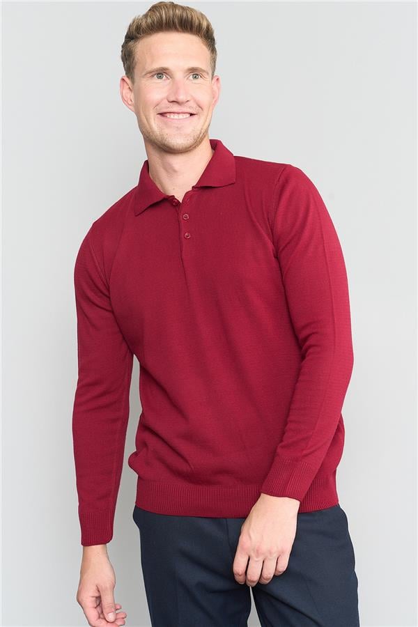 Çetinkaya Mentality 3339 Erkek Polo Yaka Kazak Bordo