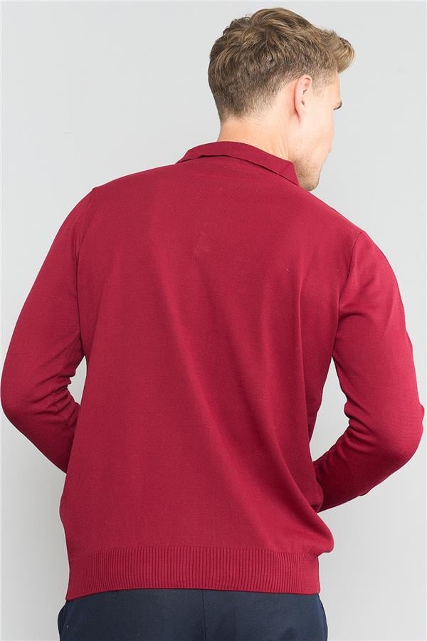 Çetinkaya Mentality 3339 Erkek Polo Yaka Kazak Bordo