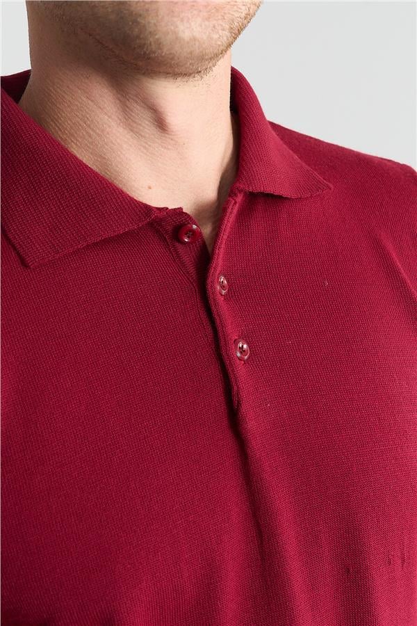 Çetinkaya Mentality 3339 Erkek Polo Yaka Kazak Bordo
