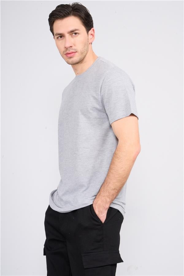 Çetinkaya Mentality 3391 Erkek Bisiklet Yaka Regular Ottoman T-Shirt Grimelanj