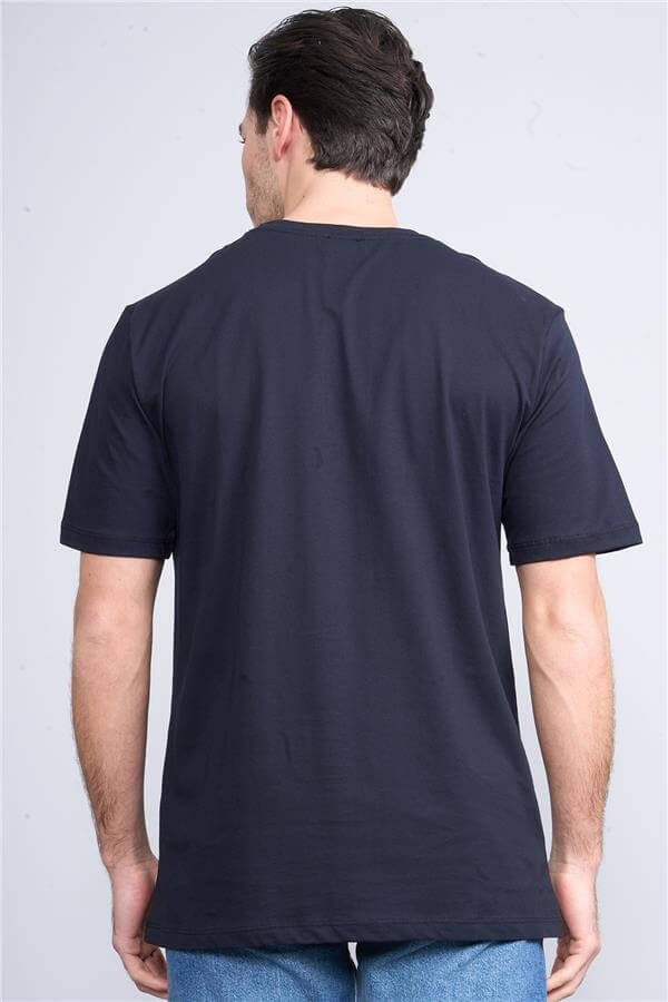 Çetinkaya Mentality 3400 Erkek Bisiklet Yaka Regular Baskılı T-Shirt Siyah
