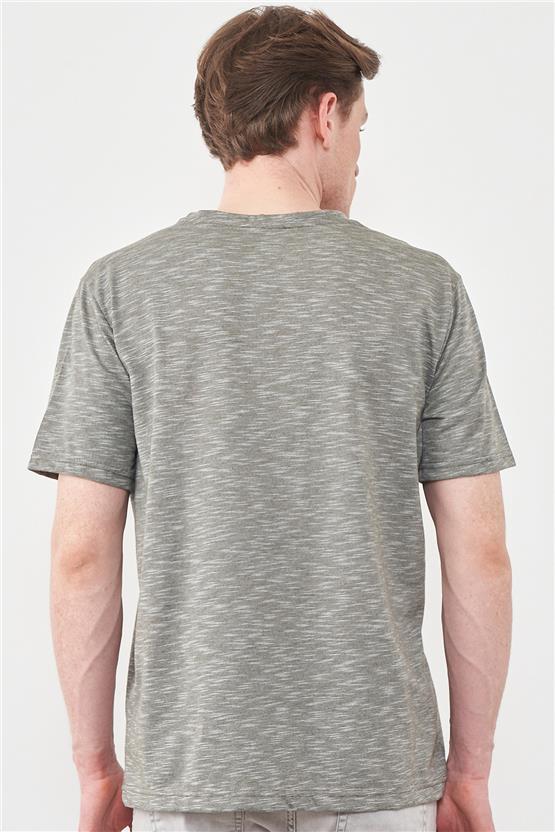 Çetinkaya Mentality 3446 Bisiklet Yaka Regular T-Shirt Haki