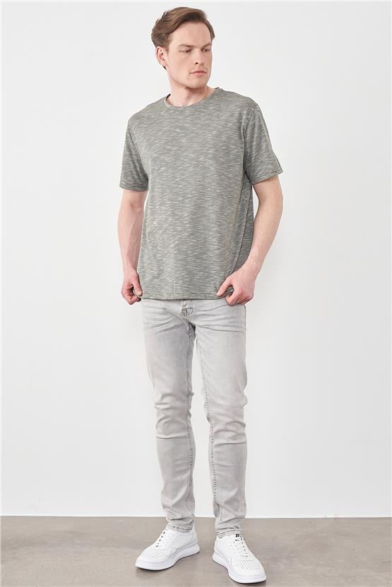 Çetinkaya Mentality 3446 Bisiklet Yaka Regular T-Shirt Haki