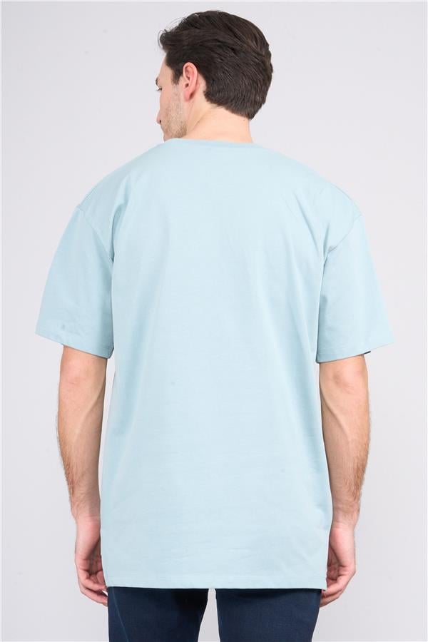 Çetinkaya Mentality 3892 Bisiklet Yaka 30/2 Süprem Loose Fit T-shirt Eski Yeşil