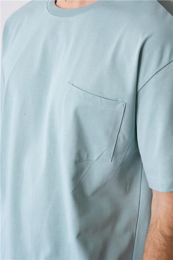 Çetinkaya Mentality 3892 Bisiklet Yaka 30/2 Süprem Loose Fit T-shirt Eski Yeşil