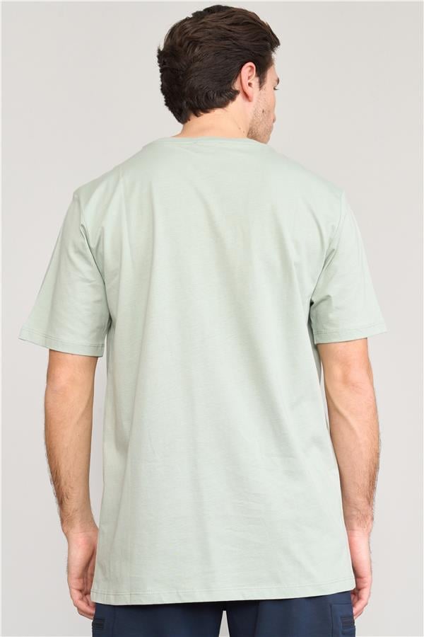 Çetinkaya Mentality 3961 Bisiklet Yaka Penye Regular Baskılı Tshirt Koyu Çağla