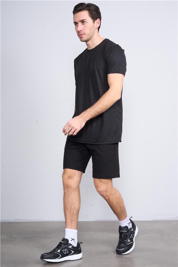 Çetinkaya Mentality 4226 Bisiklet Yaka Performans Slim Fit T-shirt Siyah