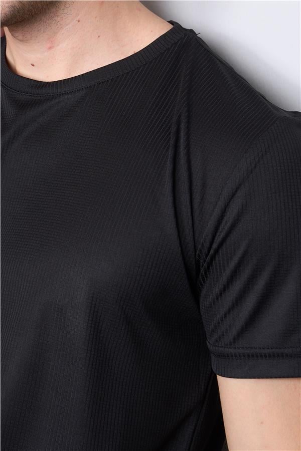 Çetinkaya Mentality 4226 Bisiklet Yaka Performans Slim Fit T-shirt Siyah