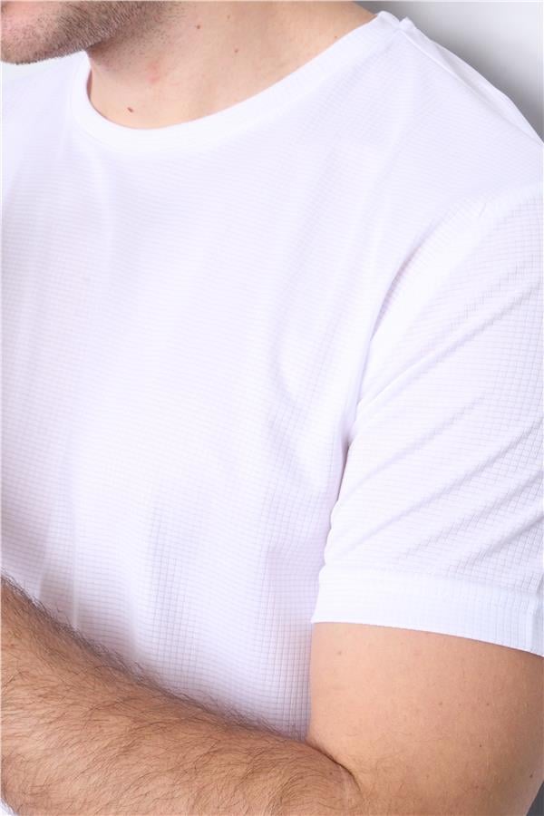 Çetinkaya Mentality 4226 Bisiklet Yaka Performans Slim Fit T-shirt Beyaz
