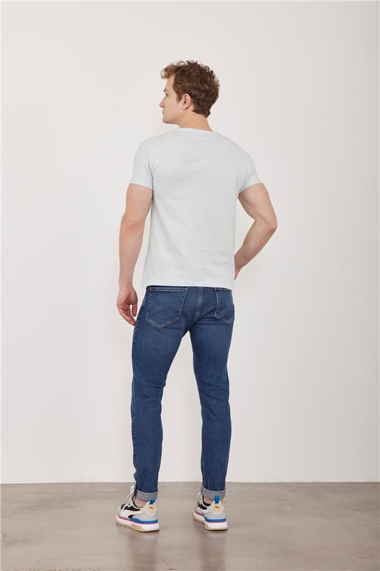 Çetinkaya Mentality V Yaka Açık Basic Çağla T-shirt