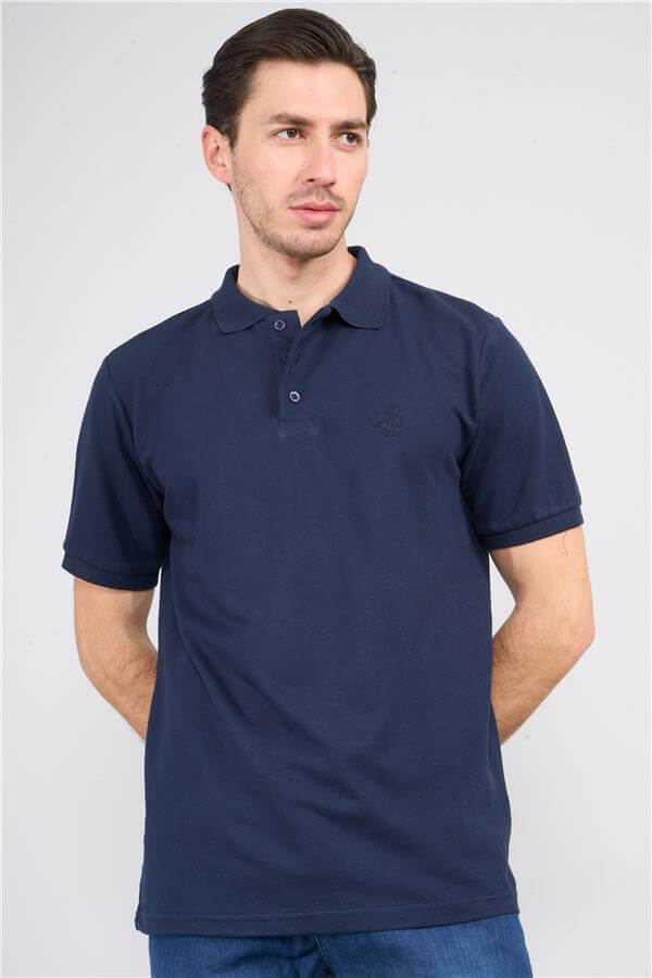 Chester Polo 2742-B Erkek Polo Yaka Pike T-Shirt Lacivert %100 Pamuk
