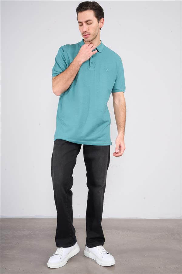 Chester Polo 2742-B Erkek Polo Yaka Pike T-Shirt Petrol %100 Pamuk