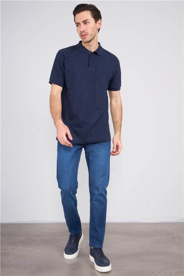 Chester Polo 2742-B Erkek Polo Yaka Pike T-Shirt Lacivert %100 Pamuk