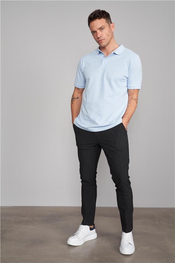 Chester Polo 2742-L Erkek Polo Yaka Pike T-Shirt Bebe Mavi %100 Pamuk