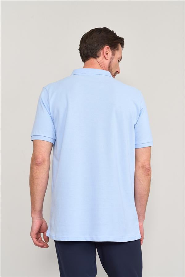 Chester Polo 3047-L Erkek Polo Yaka Penye Pike T-shirt Bebe Mavi
