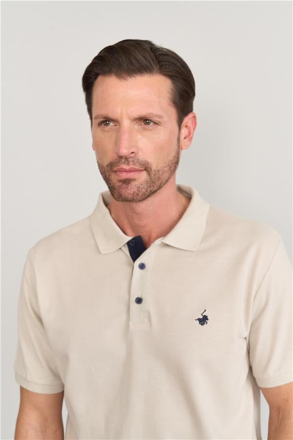 Chester Polo 3047-L Erkek Polo Yaka Penye Pike T-shirt Vizon