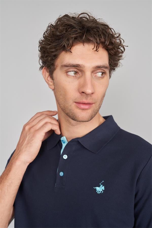 Chester Polo 3047-L Erkek Polo Yaka Penye Pike T-shirt Lacivert