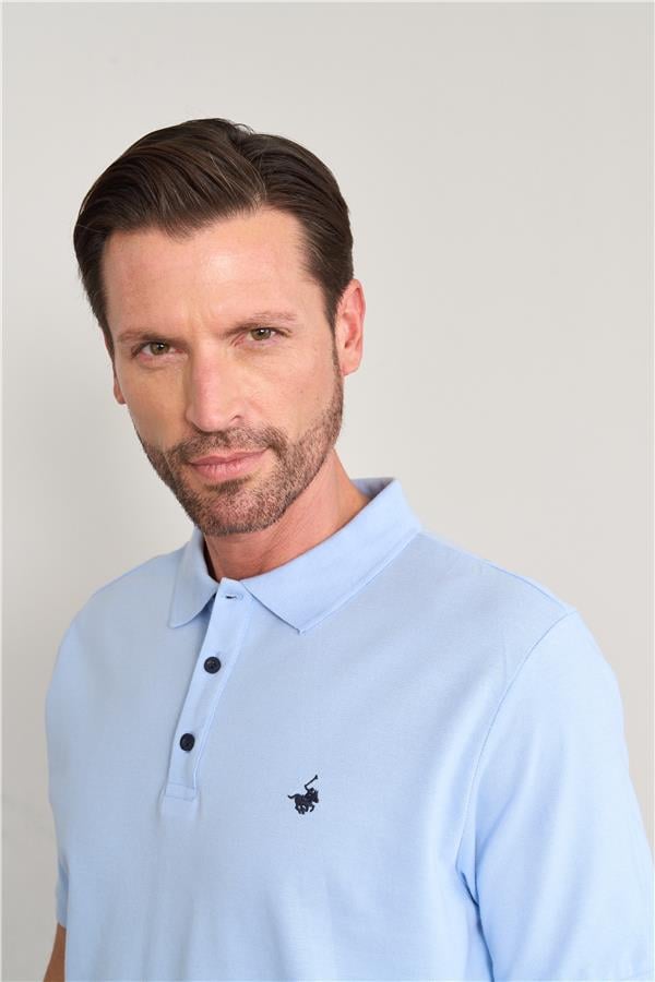 Chester Polo 3047-L Erkek Polo Yaka Penye Pike T-shirt Bebe Mavi