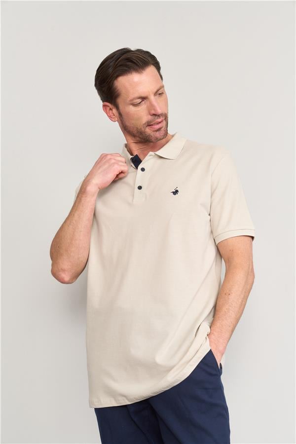 Chester Polo 3047-L Erkek Polo Yaka Penye Pike T-shirt Vizon