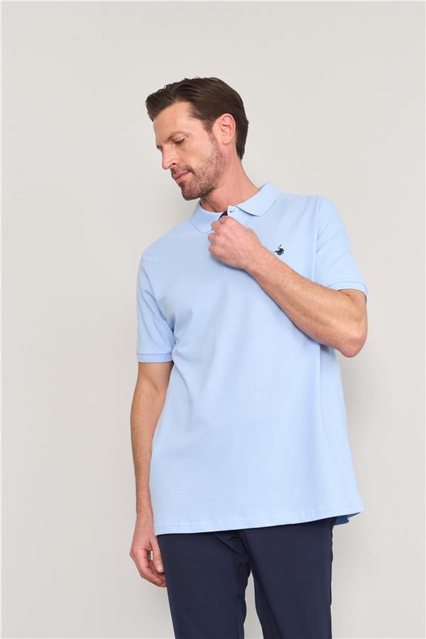 Chester Polo 3047-L Erkek Polo Yaka Penye Pike T-shirt Bebe Mavi