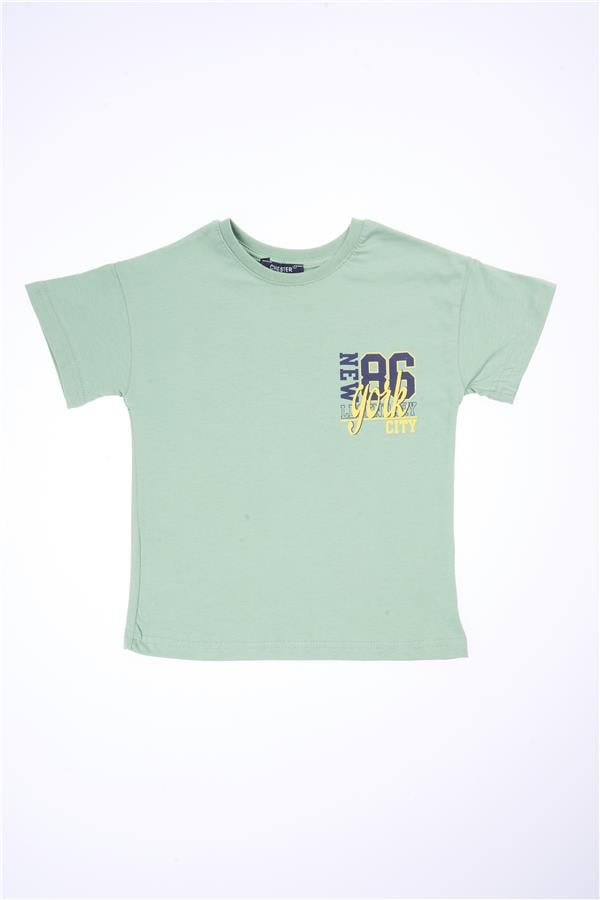 Chester Polo 32568 Erkek Çocuk Penye Baskılı Bisiklet Yaka T-shirt 4-12 Yaş Soft Haki