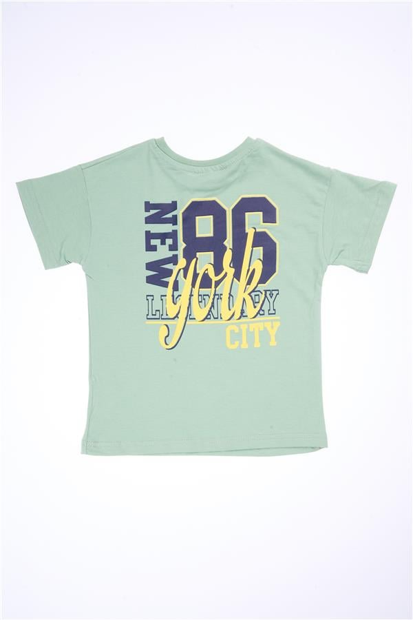 Chester Polo 32568 Erkek Çocuk Penye Baskılı Bisiklet Yaka T-shirt 4-12 Yaş Soft Haki