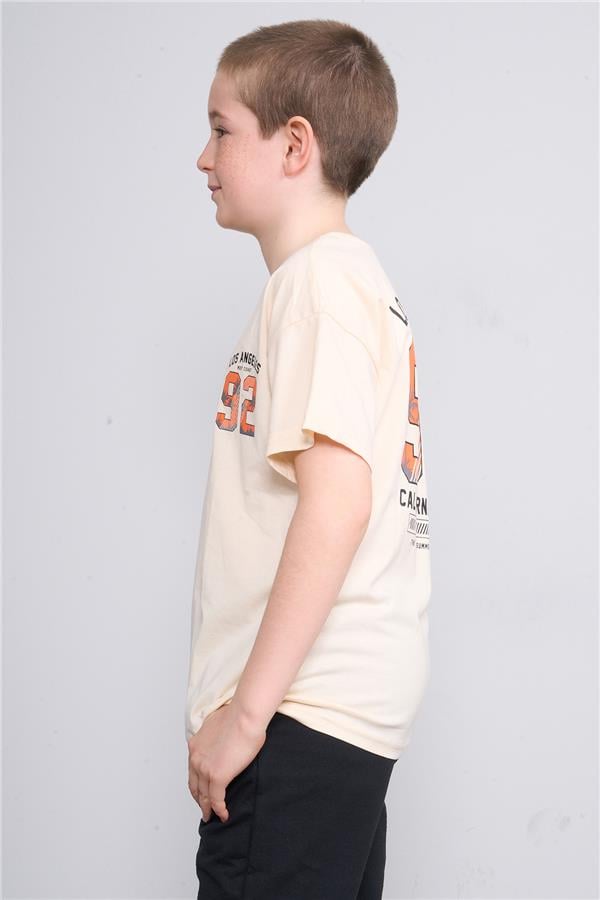 Chester Polo 32570 Erkek Çocuk Penye Baskılı Bisiklet Yaka T-shirt 4-12 Yaş Fil Dişi