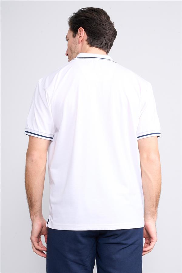 Chester Polo 3953 Erkek Polo Yaka 30/1 Pike T-shirt Beyaz
